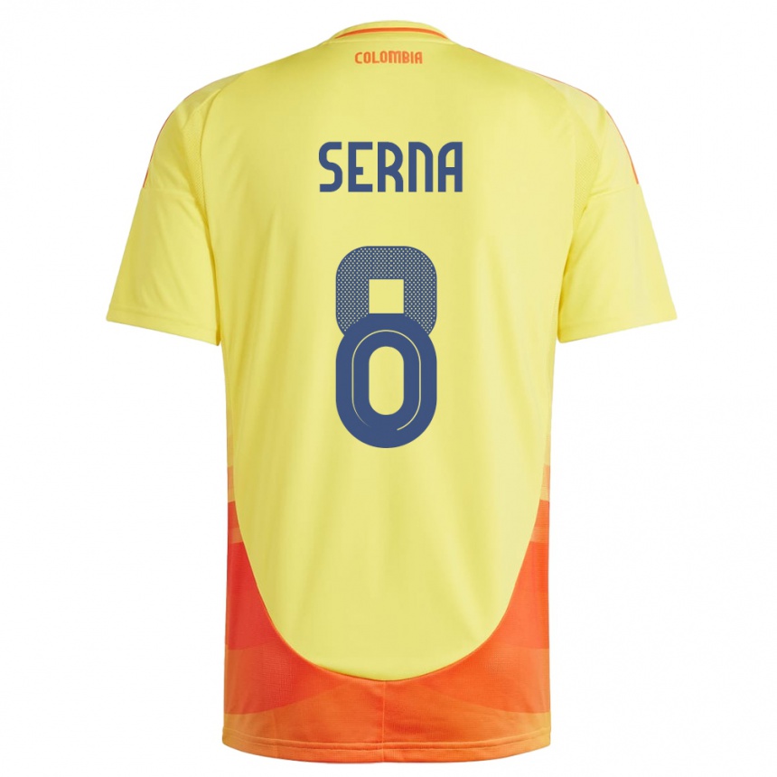 Mujer Fútbol Camiseta Colombia Liced Serna #8 Amarillo 1ª Equipación 24-26