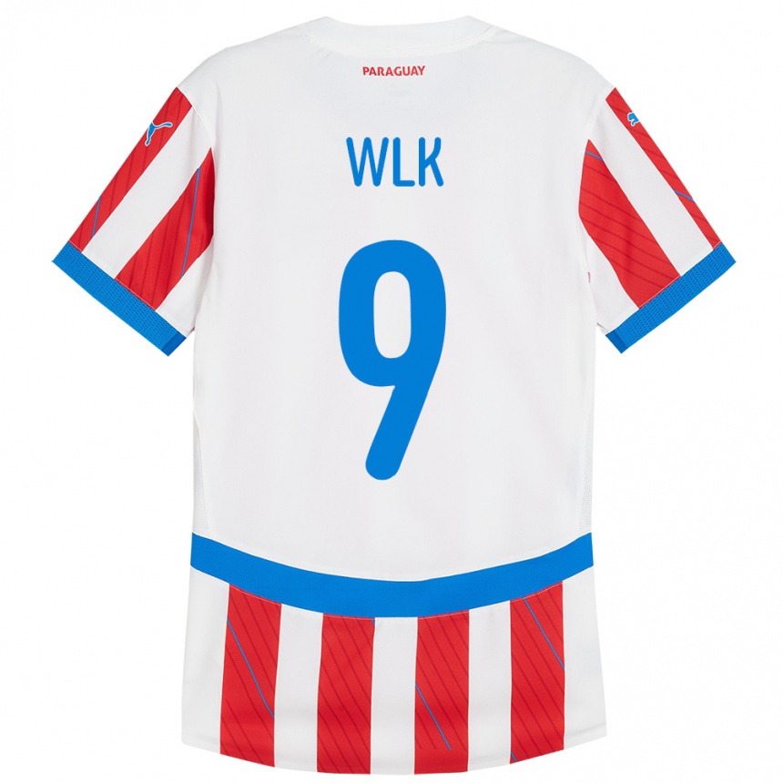 Mujer Fútbol Camiseta Paraguay Allan Wlk #9 Blanco Rojo 1ª Equipación 24-26