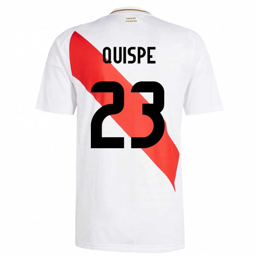 Mujer Fútbol Camiseta Perú Piero Quispe #23 Blanco 1ª Equipación 24-26