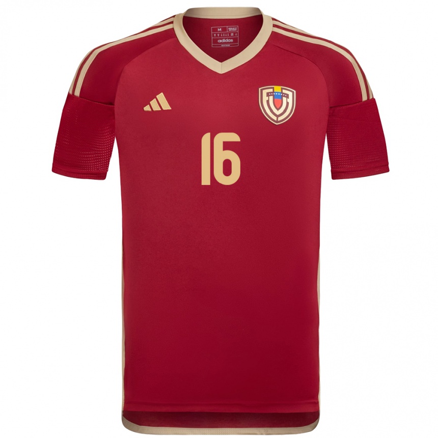 Mujer Fútbol Camiseta Venezuela Frangel Huice #16 Borgoña 1ª Equipación 24-26