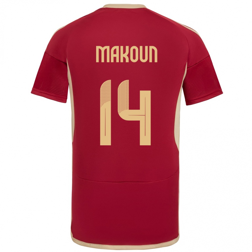 Mujer Fútbol Camiseta Venezuela Christian Makoun #14 Borgoña 1ª Equipación 24-26