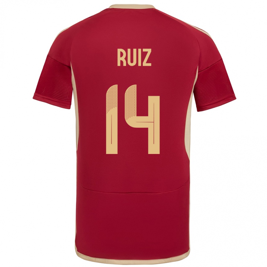 Mujer Fútbol Camiseta Venezuela Maicol Ruiz #14 Borgoña 1ª Equipación 24-26