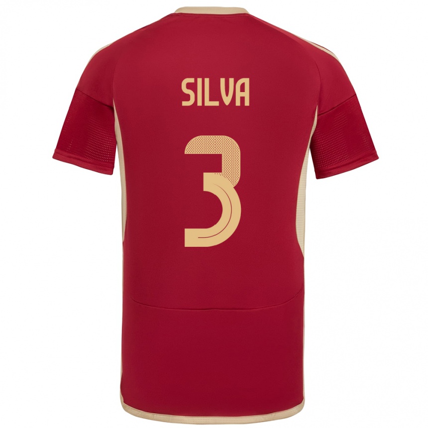 Mujer Fútbol Camiseta Venezuela Santiago Silva #3 Borgoña 1ª Equipación 24-26