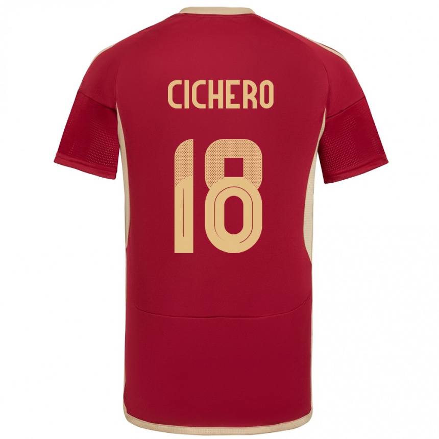 Mujer Fútbol Camiseta Venezuela Alejandro Cichero #18 Borgoña 1ª Equipación 24-26