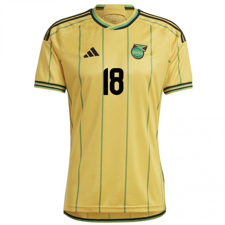 Mujer Fútbol Camiseta Jamaica Sydnie Street #18 Amarillo 1ª Equipación 24-26