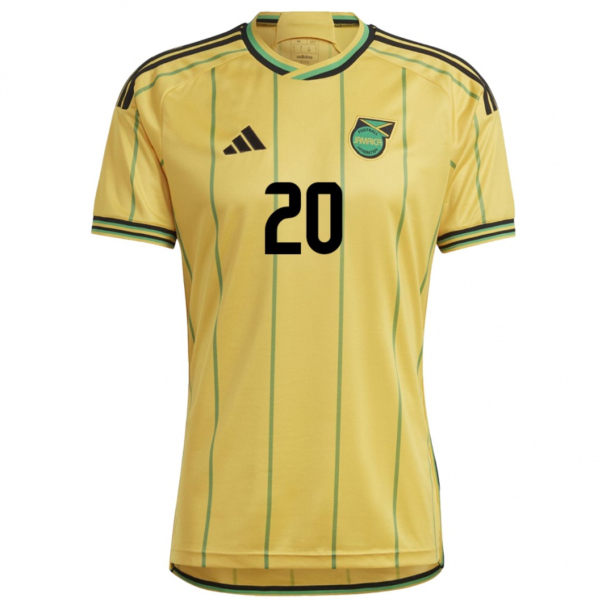 Mujer Fútbol Camiseta Jamaica Atlanta Primus #20 Amarillo 1ª Equipación 24-26