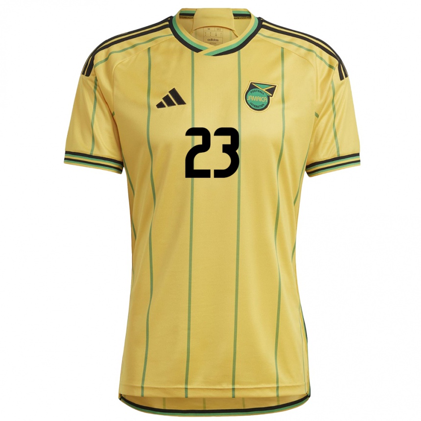 Mujer Fútbol Camiseta Jamaica Serena Mensah #23 Amarillo 1ª Equipación 24-26