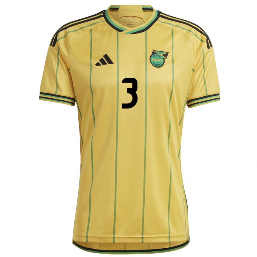 Mujer Fútbol Camiseta Jamaica Vyan Sampson #3 Amarillo 1ª Equipación 24-26