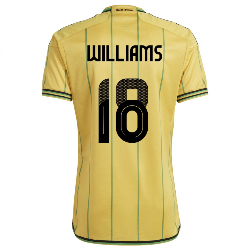 Mujer Fútbol Camiseta Jamaica Romario Williams #18 Amarillo 1ª Equipación 24-26