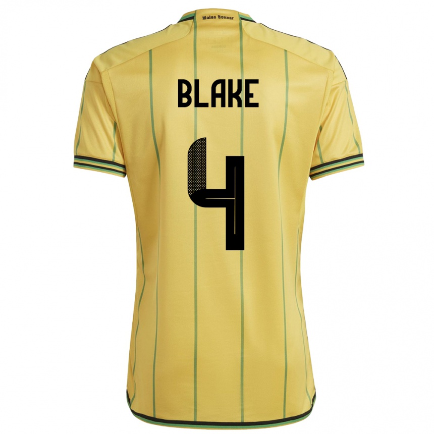 Mujer Fútbol Camiseta Jamaica Romain Blake #4 Amarillo 1ª Equipación 24-26