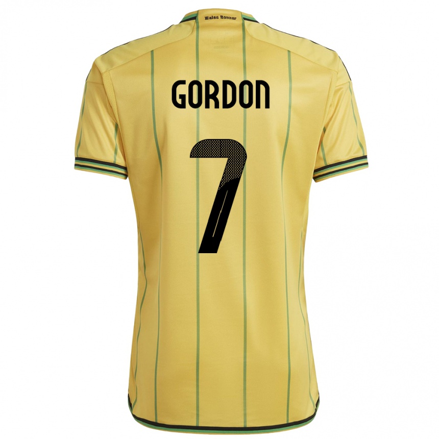 Mujer Fútbol Camiseta Jamaica Robino Gordon #7 Amarillo 1ª Equipación 24-26