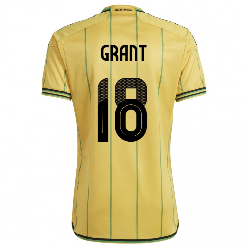 Mujer Fútbol Camiseta Jamaica George Grant #18 Amarillo 1ª Equipación 24-26