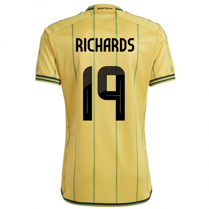Mujer Fútbol Camiseta Jamaica Davia Richards #19 Amarillo 1ª Equipación 24-26