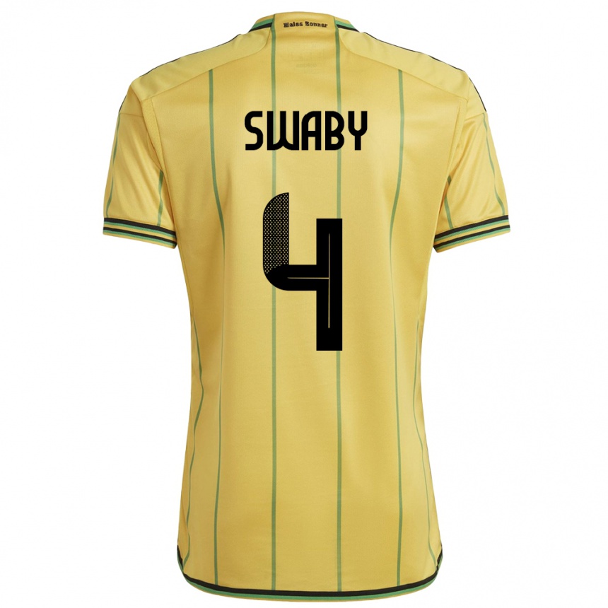 Mujer Fútbol Camiseta Jamaica Chantelle Swaby #4 Amarillo 1ª Equipación 24-26