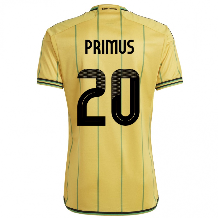 Mujer Fútbol Camiseta Jamaica Atlanta Primus #20 Amarillo 1ª Equipación 24-26