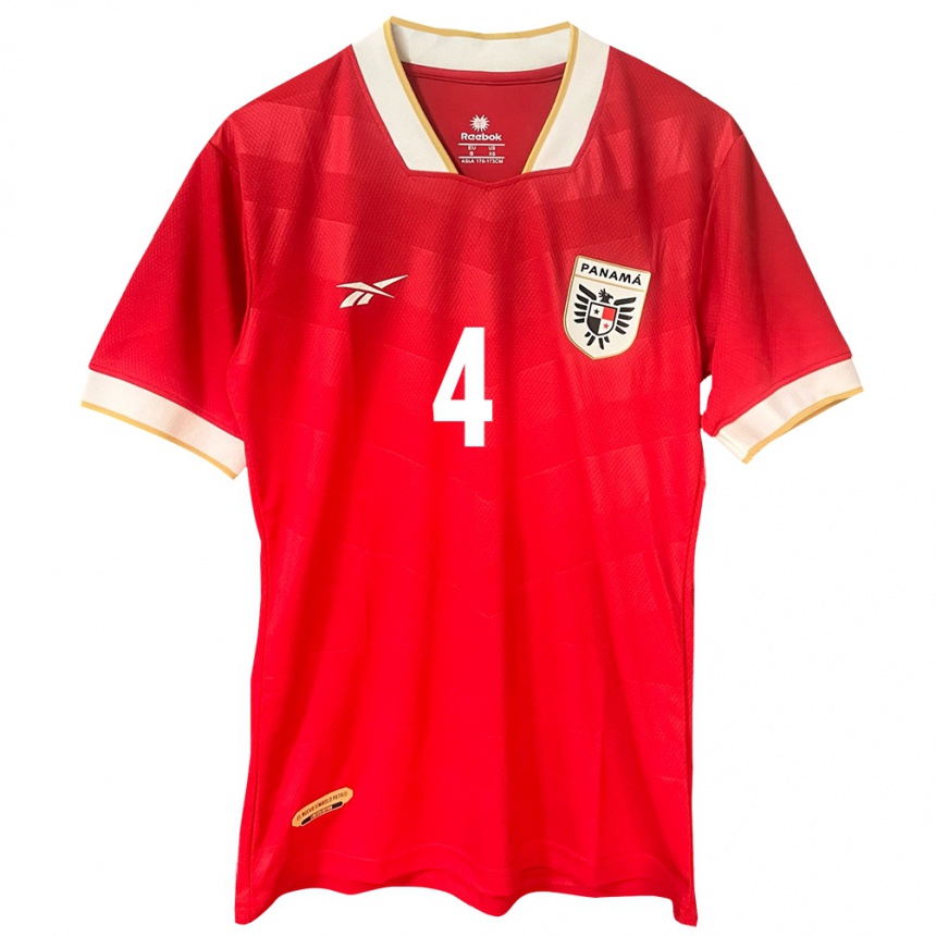 Mujer Fútbol Camiseta Panamá Fidel Escobar #4 Rojo 1ª Equipación 24-26