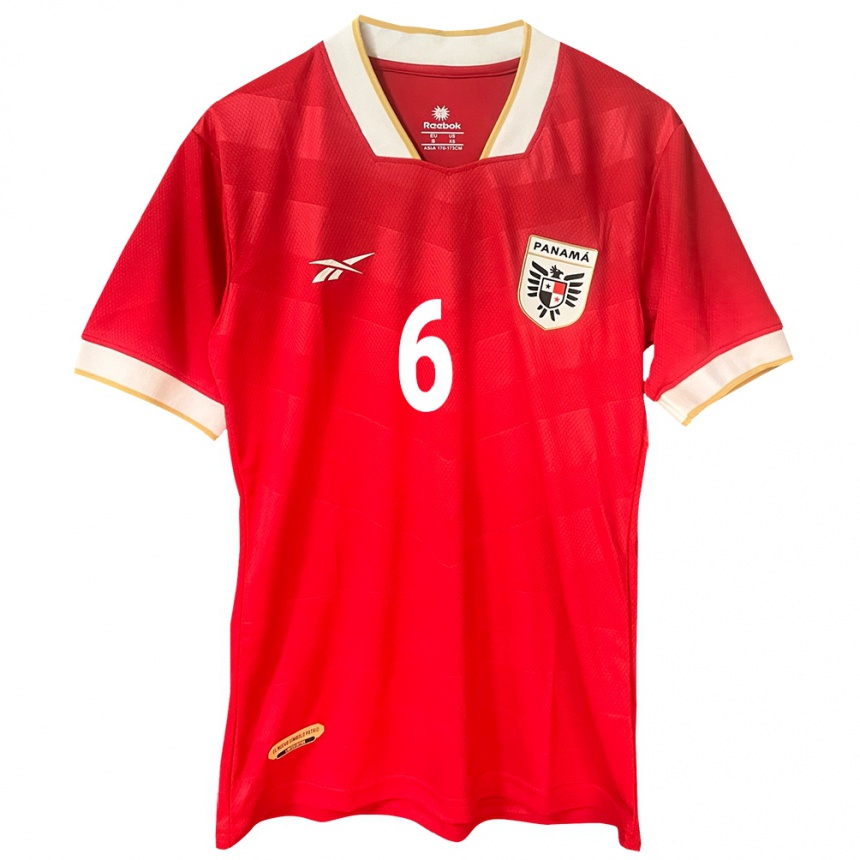 Mujer Fútbol Camiseta Panamá Anel Ryce #6 Rojo 1ª Equipación 24-26