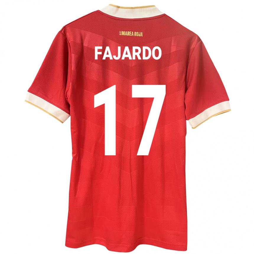 Mujer Fútbol Camiseta Panamá José Fajardo #17 Rojo 1ª Equipación 24-26