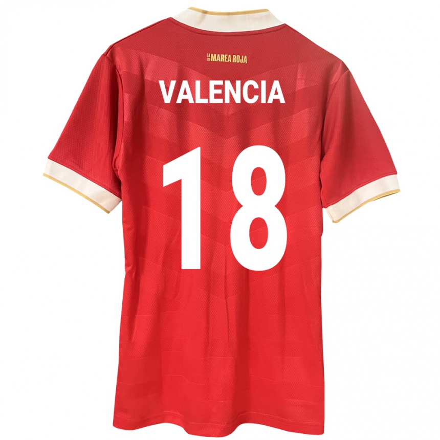 Mujer Fútbol Camiseta Panamá Omar Valencia #18 Rojo 1ª Equipación 24-26