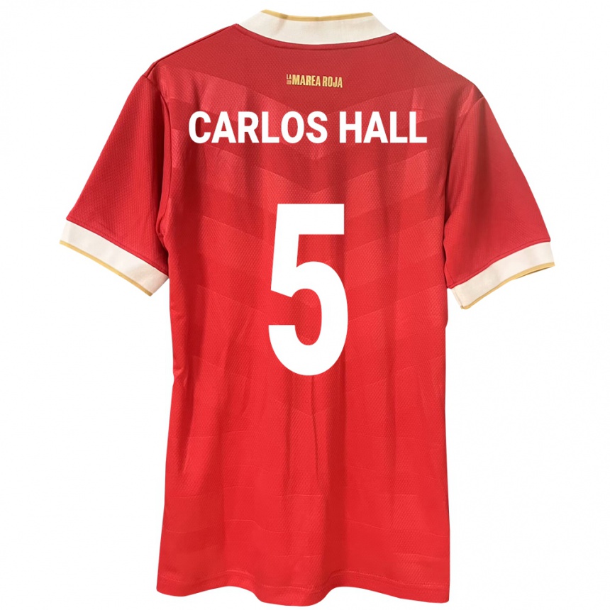 Mujer Fútbol Camiseta Panamá Juan Carlos Hall #5 Rojo 1ª Equipación 24-26