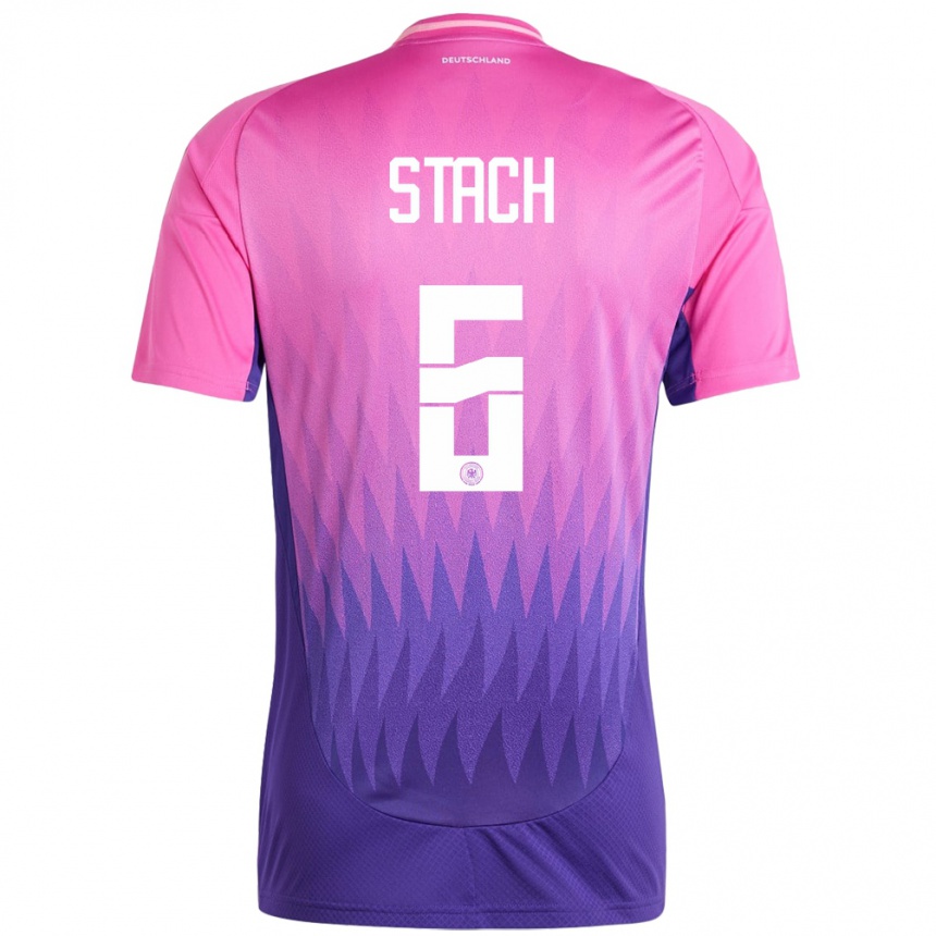 Mujer Fútbol Camiseta Alemania Anton Stach #6 Rosado Morado 2ª Equipación 24-26