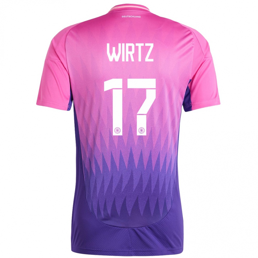 Mujer Fútbol Camiseta Alemania Florian Wirtz #17 Rosado Morado 2ª Equipación 24-26