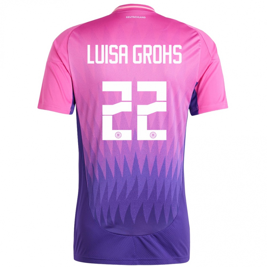 Mujer Fútbol Camiseta Alemania Maria Luisa Grohs #22 Rosado Morado 2ª Equipación 24-26