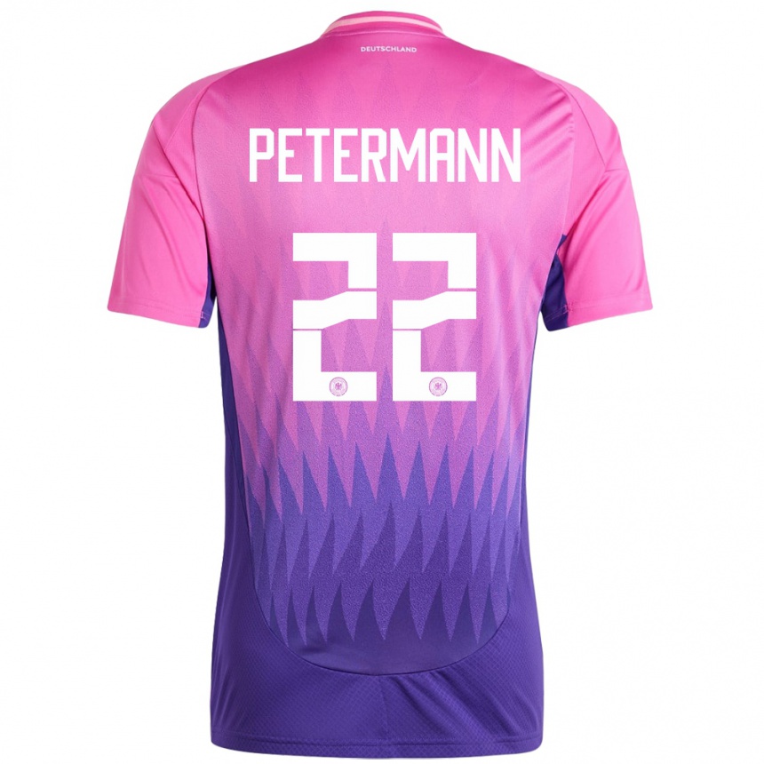 Mujer Fútbol Camiseta Alemania Lena Petermann #22 Rosado Morado 2ª Equipación 24-26