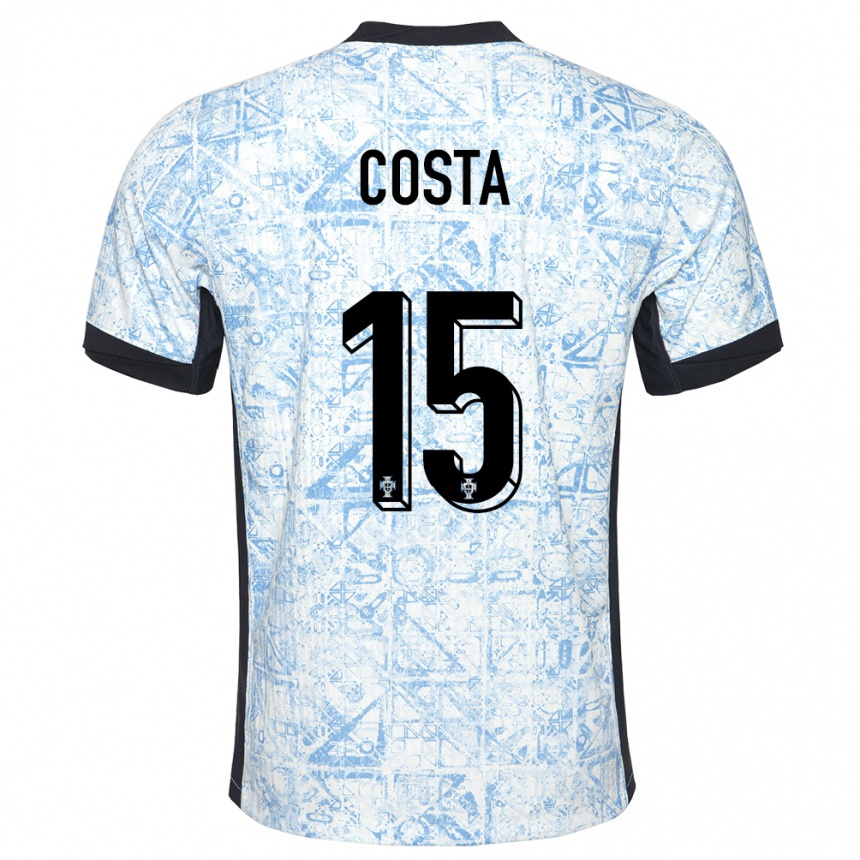 Mujer Fútbol Camiseta Portugal Carole Costa #15 Crema Azul 2ª Equipación 24-26