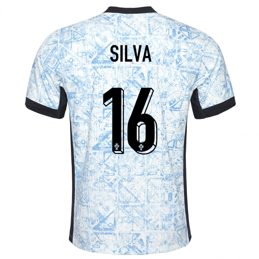 Mujer Fútbol Camiseta Portugal Diana Silva #16 Crema Azul 2ª Equipación 24-26