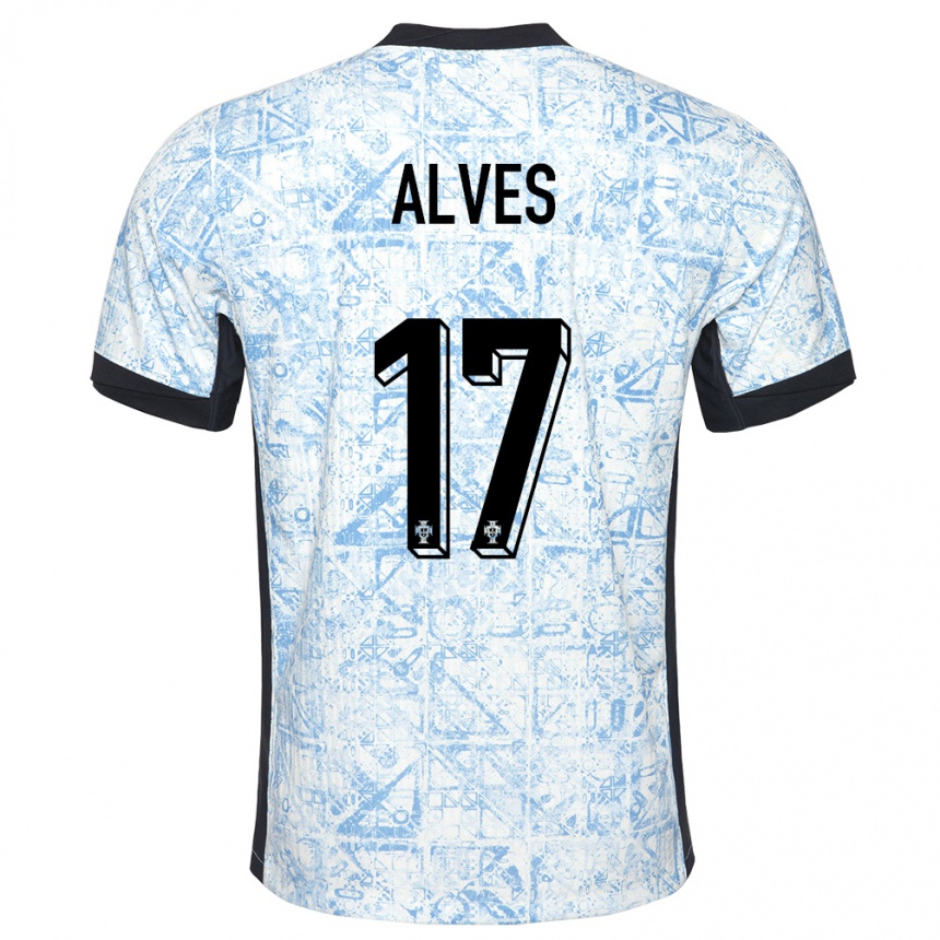 Mujer Fútbol Camiseta Portugal Lucia Alves #17 Crema Azul 2ª Equipación 24-26