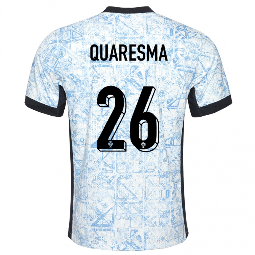 Mujer Fútbol Camiseta Portugal Eduardo Quaresma #26 Crema Azul 2ª Equipación 24-26