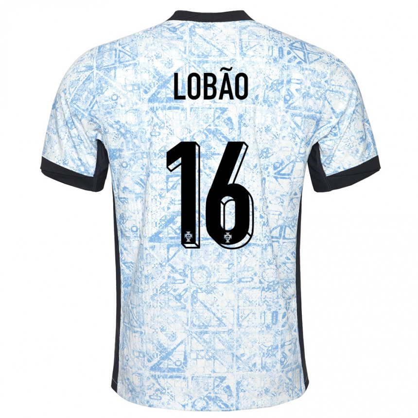 Mujer Fútbol Camiseta Portugal Diogo Lobao #16 Crema Azul 2ª Equipación 24-26