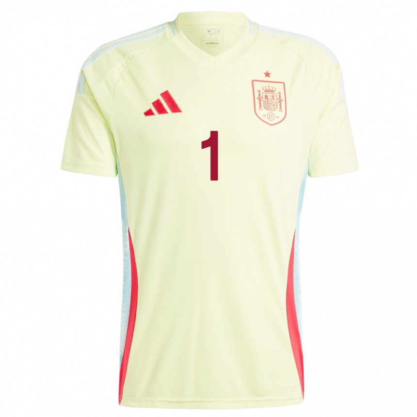 Mujer Fútbol Camiseta España David Raya #1 Amarillo 2ª Equipación 24-26