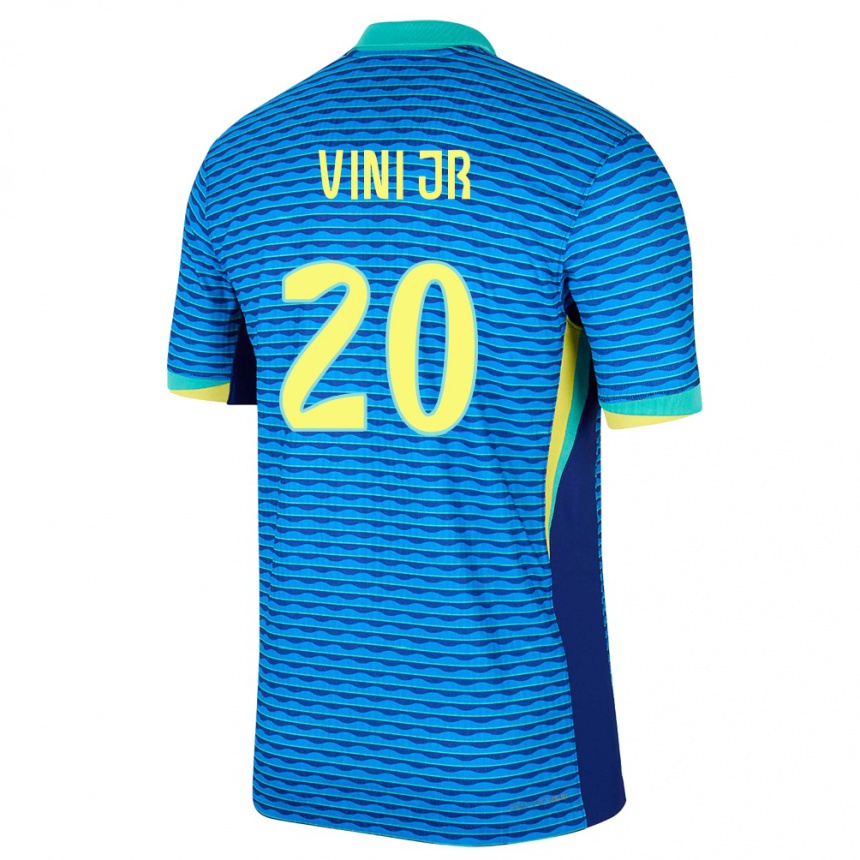 Mujer Fútbol Camiseta Brasil Vinicius Junior #20 Azul 2ª Equipación 24-26