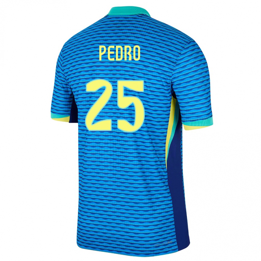 Mujer Fútbol Camiseta Brasil Pedro #25 Azul 2ª Equipación 24-26