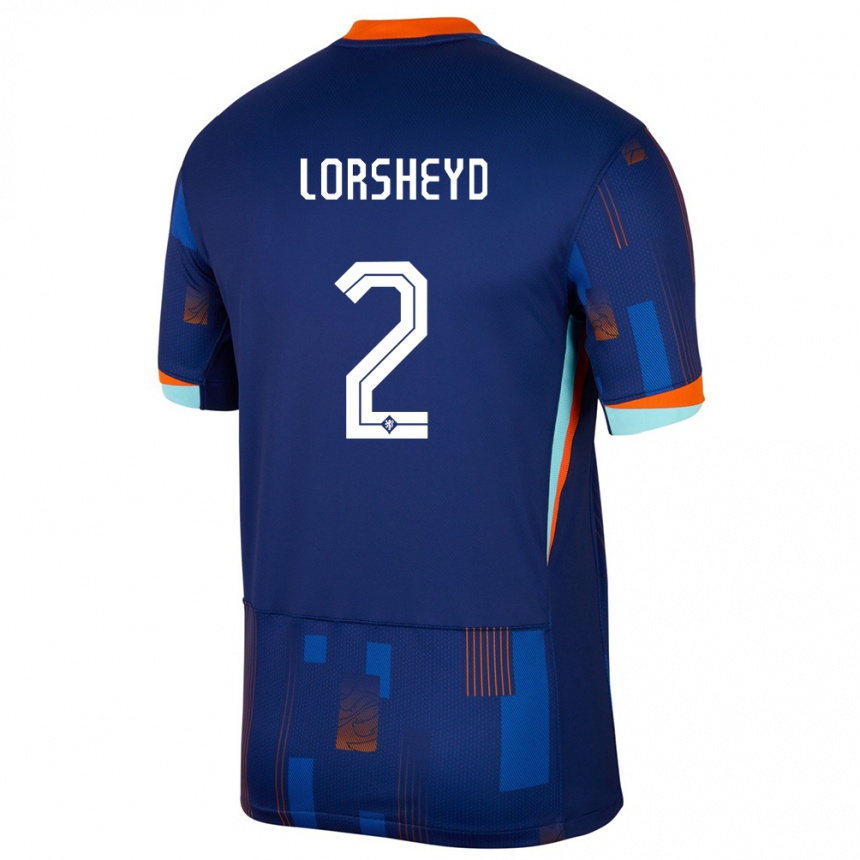 Mujer Fútbol Camiseta Países Bajos Barbara Lorsheyd #2 Azul 2ª Equipación 24-26