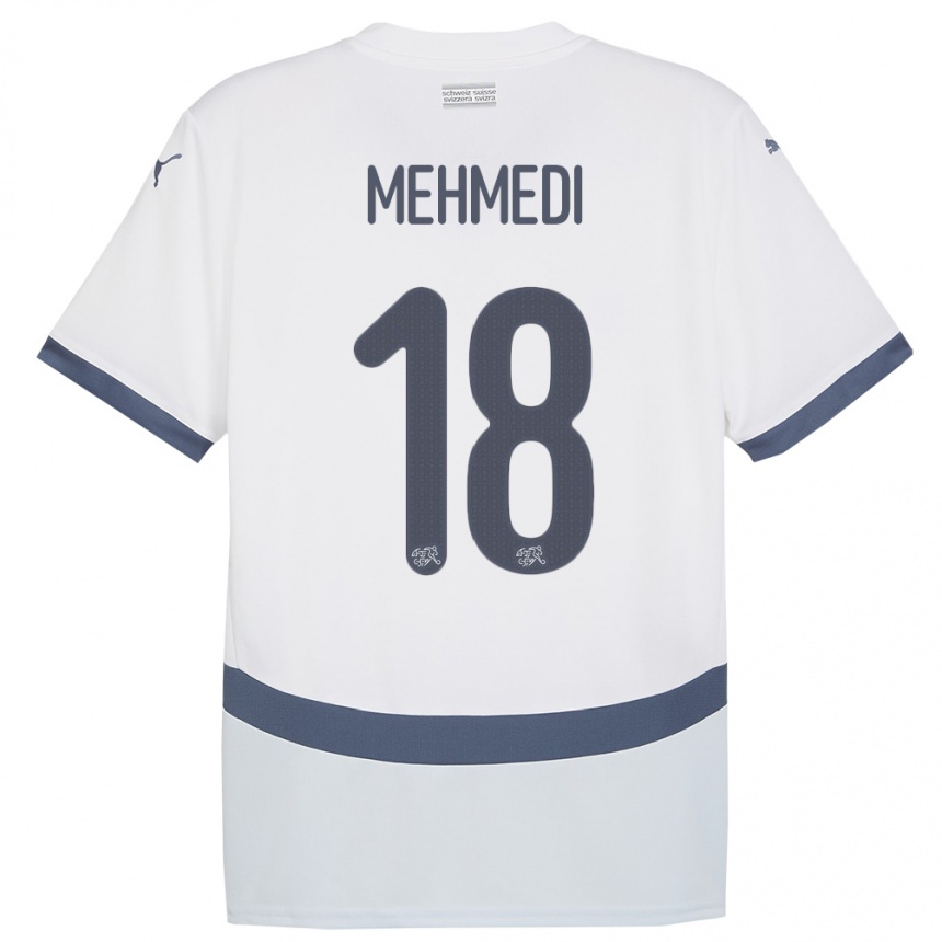 Mujer Fútbol Camiseta Suiza Admir Mehmedi #18 Blanco 2ª Equipación 24-26