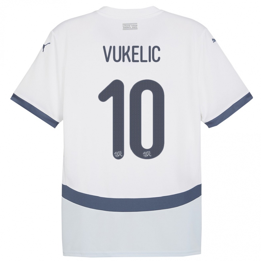 Mujer Fútbol Camiseta Suiza Mile Vukelic #10 Blanco 2ª Equipación 24-26
