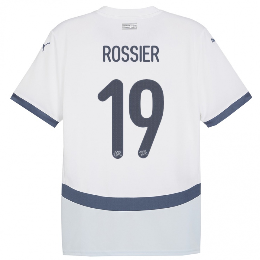 Mujer Fútbol Camiseta Suiza Evan Rossier #19 Blanco 2ª Equipación 24-26