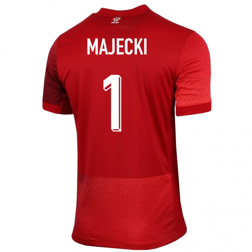 Mujer Fútbol Camiseta Polonia Radoslaw Majecki #1 Rojo 2ª Equipación 24-26