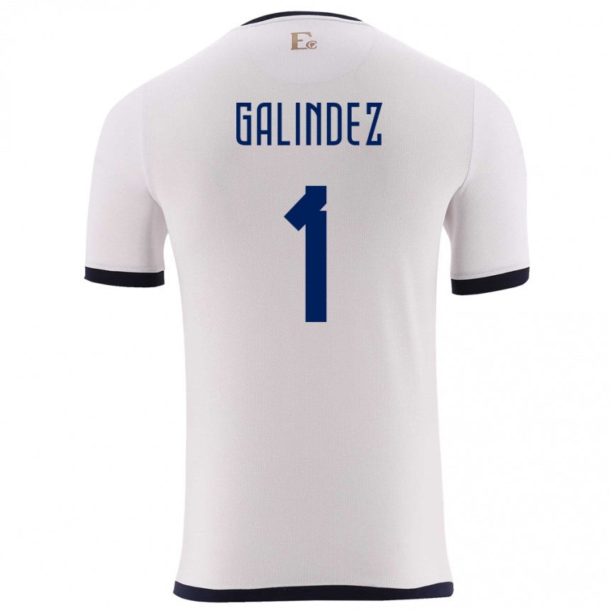 Mujer Fútbol Camiseta Ecuador Hernan Galindez #1 Blanco 2ª Equipación 24-26