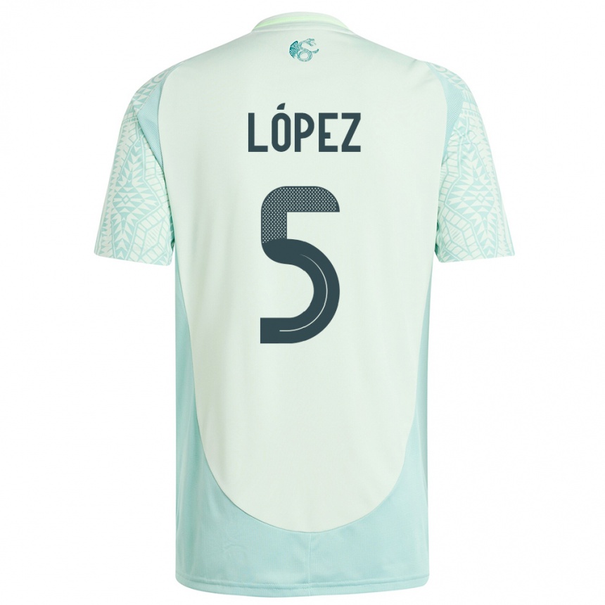 Mujer Fútbol Camiseta México Jimena Lopez #5 Lino Verde 2ª Equipación 24-26