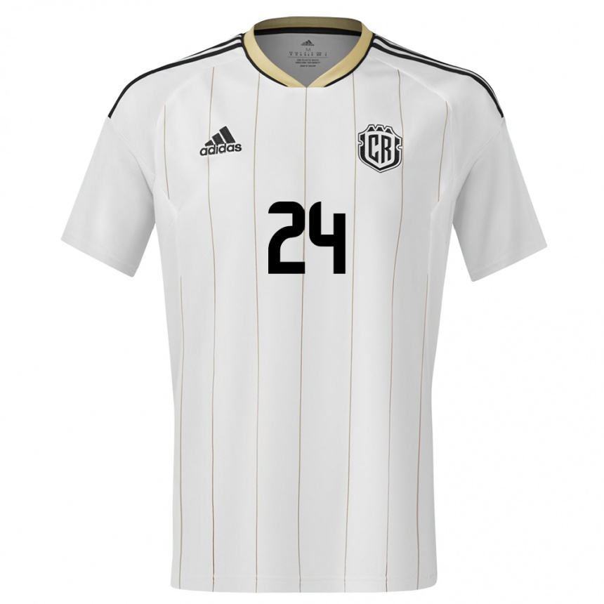 Mujer Fútbol Camiseta Costa Rica Douglas Lopez #24 Blanco 2ª Equipación 24-26