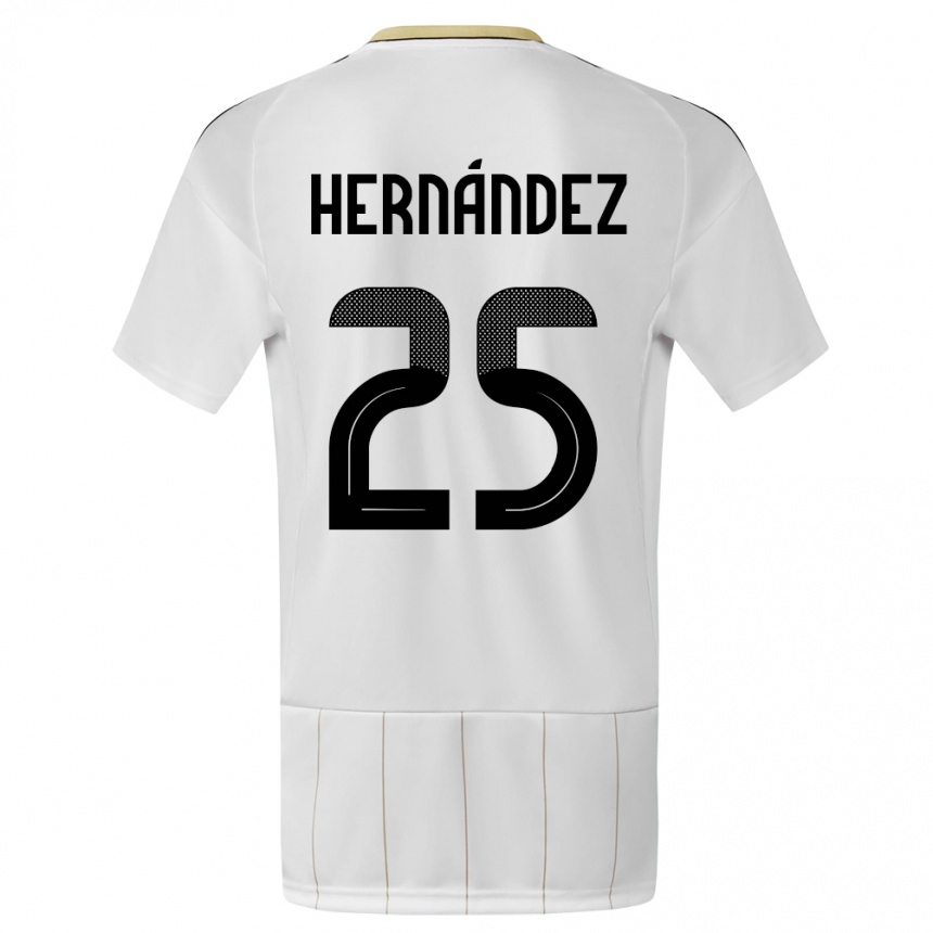 Mujer Fútbol Camiseta Costa Rica Anthony Hernandez #25 Blanco 2ª Equipación 24-26