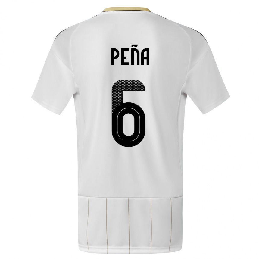 Mujer Fútbol Camiseta Costa Rica Ricardo Pena #6 Blanco 2ª Equipación 24-26