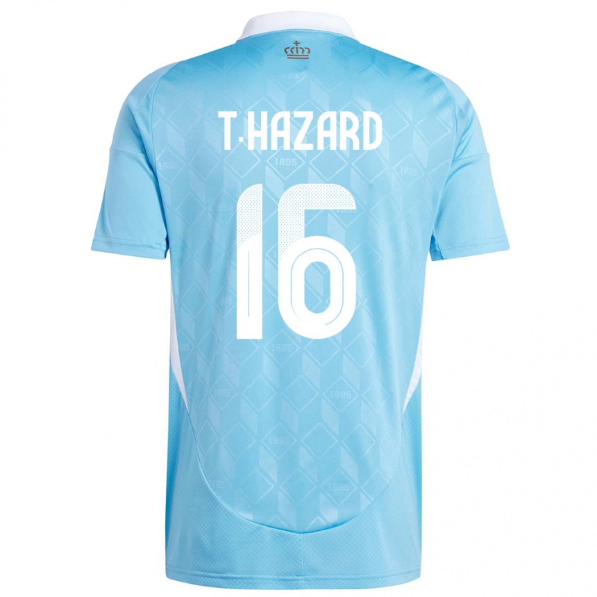 Mujer Fútbol Camiseta Bélgica Thorgan Hazard #16 Azul 2ª Equipación 24-26