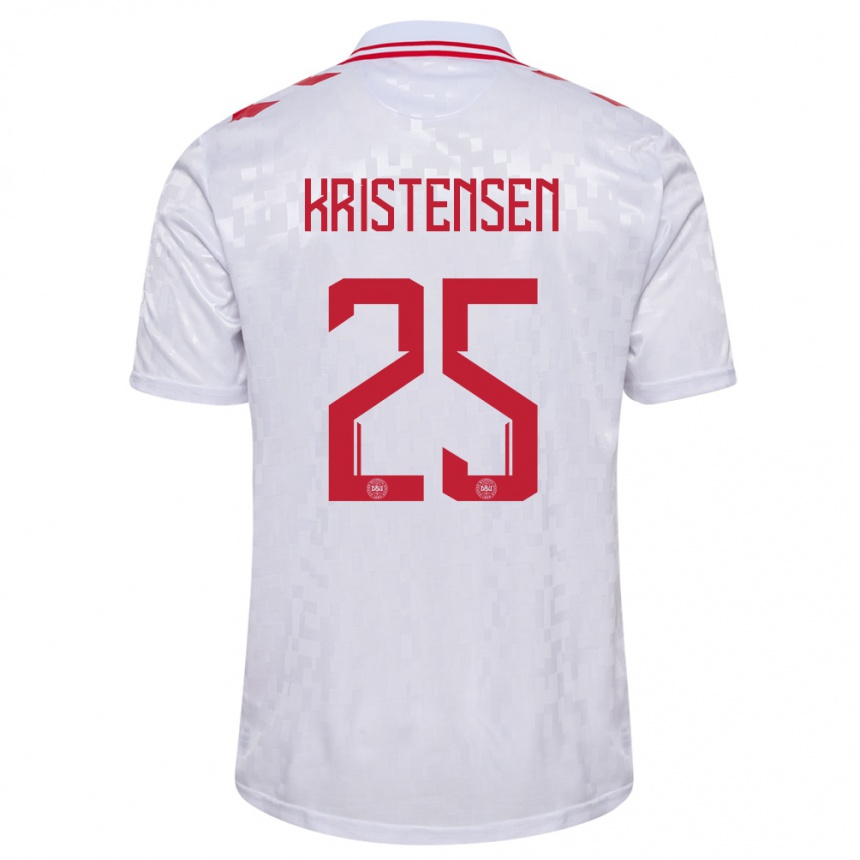 Mujer Fútbol Camiseta Dinamarca Rasmus Kristensen #25 Blanco 2ª Equipación 24-26
