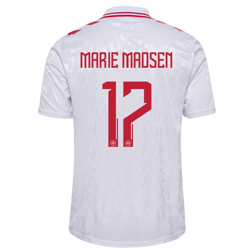 Mujer Fútbol Camiseta Dinamarca Rikke Marie Madsen #17 Blanco 2ª Equipación 24-26