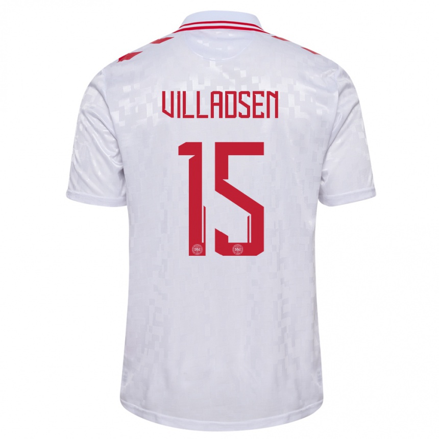 Mujer Fútbol Camiseta Dinamarca Oliver Villadsen #15 Blanco 2ª Equipación 24-26